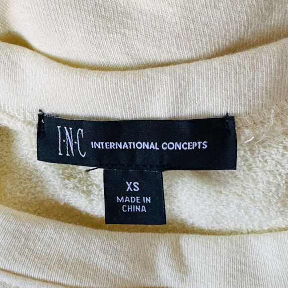 Inc International Concept X-Small Crop Sweatshirt Stretch Long Sleeve Round Neck - Picture 5 of 8